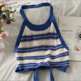 Girls Summer Clothes Kids knitted Backless T-shirt-Veeddydropshipping